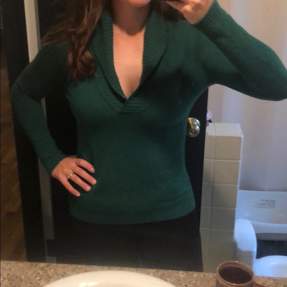 Cashmere v neck/shawl collar sweater
